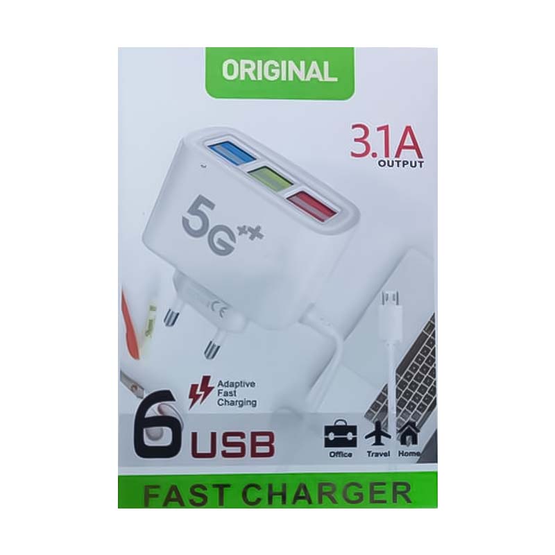 هاب شارژ شش پورت 3.1 آمپر اورجينال