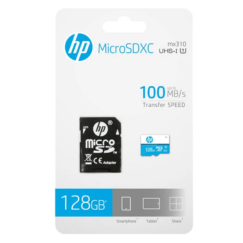مموری ميکرو 128GB خشاب دار اچ پی مدل UHS-I mi310