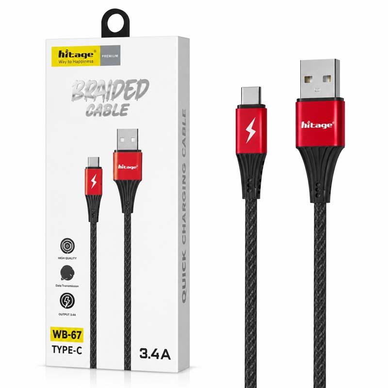 کابل شارژر Type-c Hitage (هايتيج) مدل WB-67 