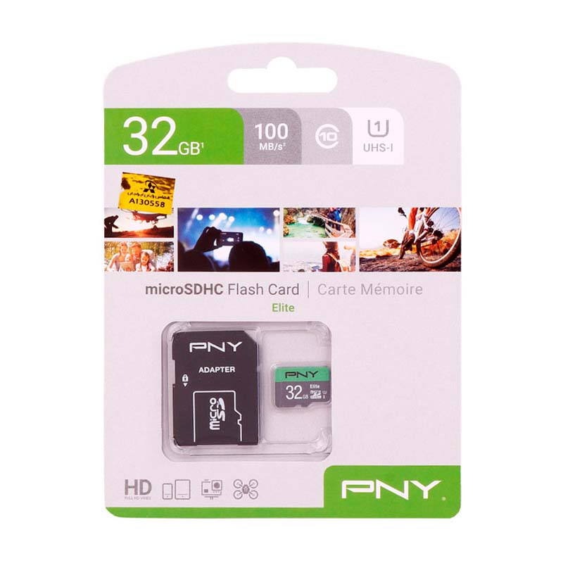 مموری ميکرو 32GB خشاب دار پی ان وای مدل UHS-I 100MB/S