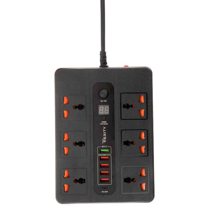 چند راهی برق و هاب شارژر USB وريتی مدل PS-3113