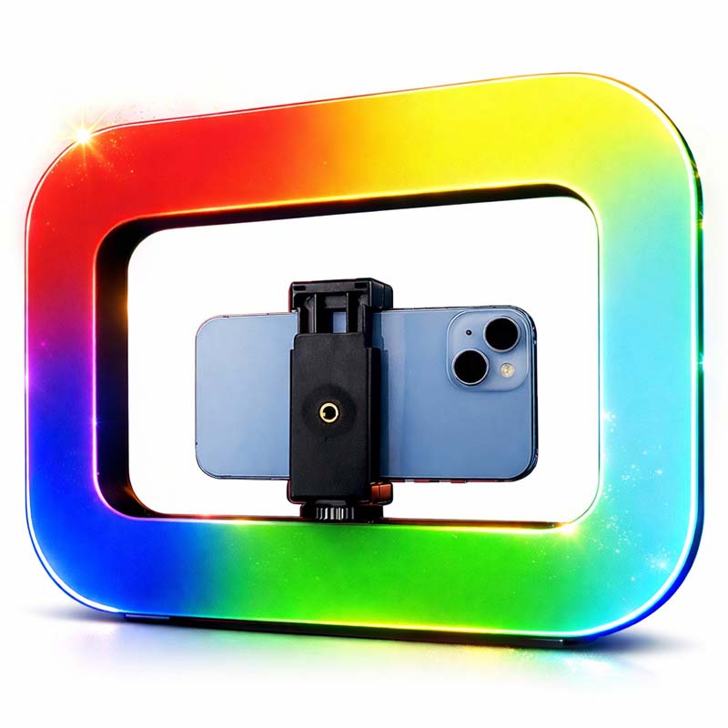 رينگ لايت سلفی موبايل LED و RGB مدل E-30 به همراه پایه
