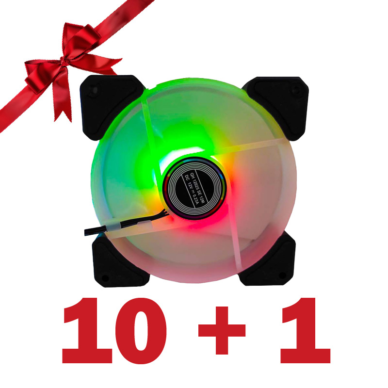 بسته 1+10 فن کيس 12*12 RGB مدل M10 (یک عدد هدیه)