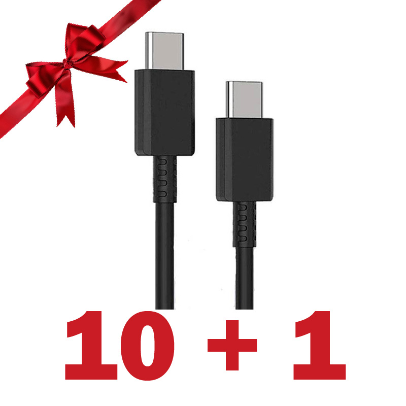 بسته 1+10 کابل پاوربانکی 5A دو سر TYPE-C به طول 25 سانتی متر (یک عدد هدیه)