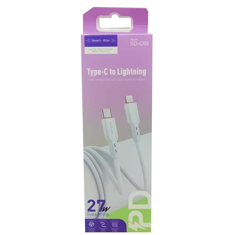 کابل شارژر Type-C به لايتنينگ 27 وات سون دی مدل SD-C92