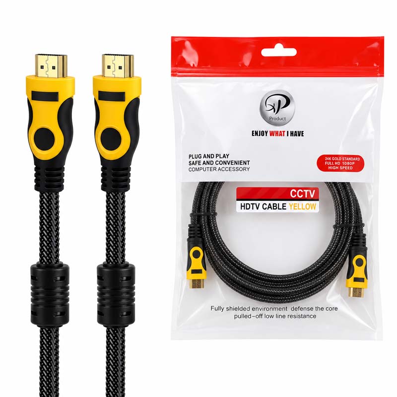 کابل HDMI کنفی سوکت زرد ايکس پی به طول 5 متر