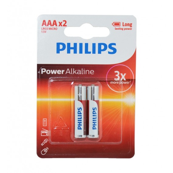 باتری نيم قلم آلکالین 2 عددی کارتی فيليپس