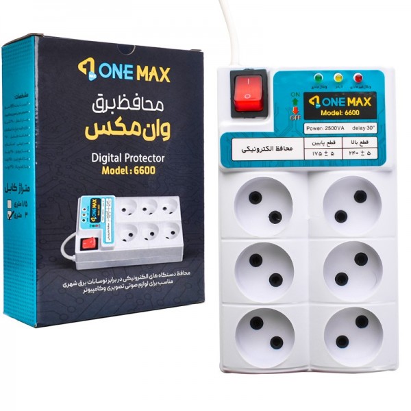 محافظ برق 6 خانه وان مکس کابل 3 متری مدل 6600