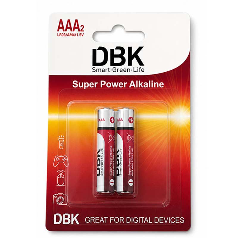 باتری نيم قلم آلکالين 2 عددی کارتی DBK